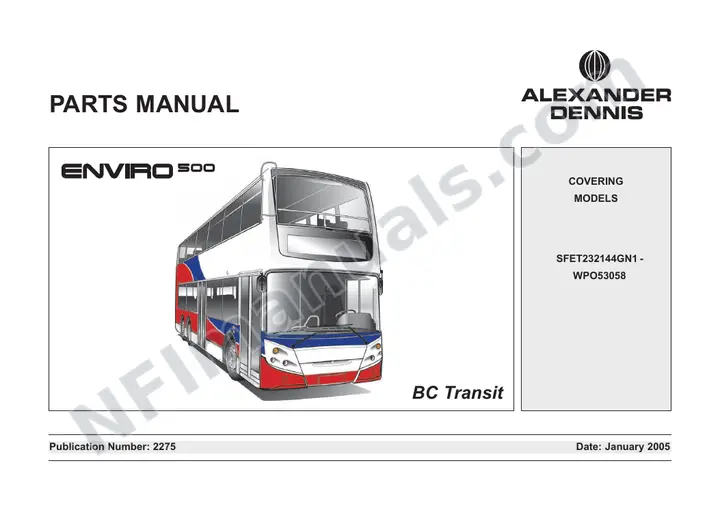 BC Transit, 2275 Chassis Parts Manual first-page preview