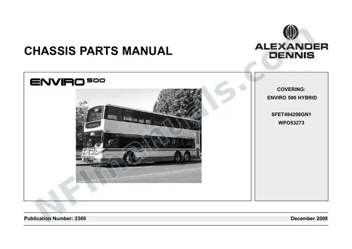 BC Transit, 2369 Chassis Parts Manual first-page preview