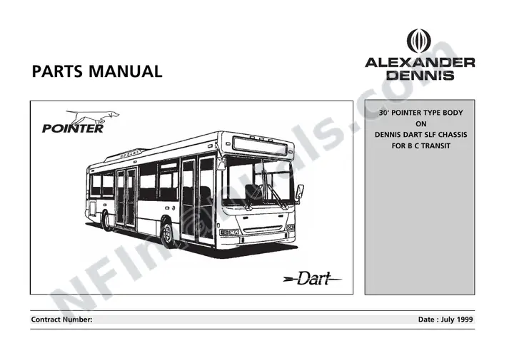 BC Transit, Pointer Body Parts Manual first-page preview