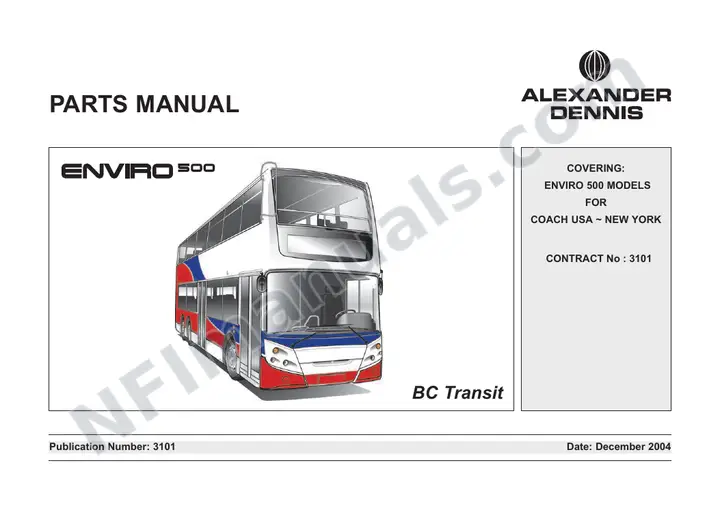BC Transit, 3101 Body Parts Manual first-page preview