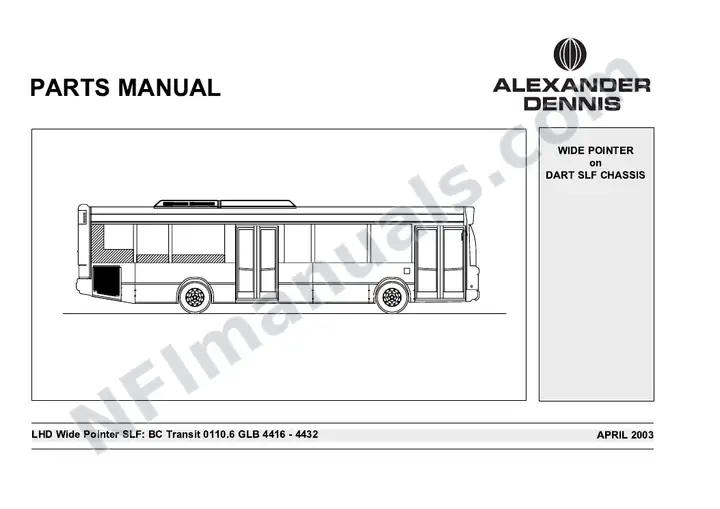 BC Transit, 4416-4432 Body Parts Manual first-page preview