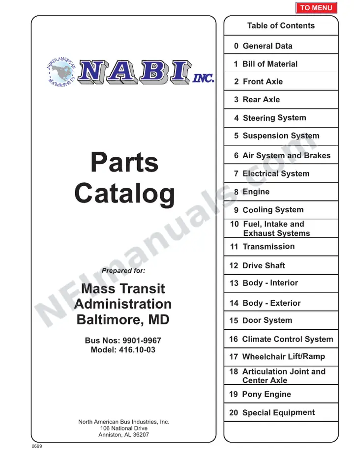 SR9029 (39000) Parts Manual, Baltimore MTA first-page preview
