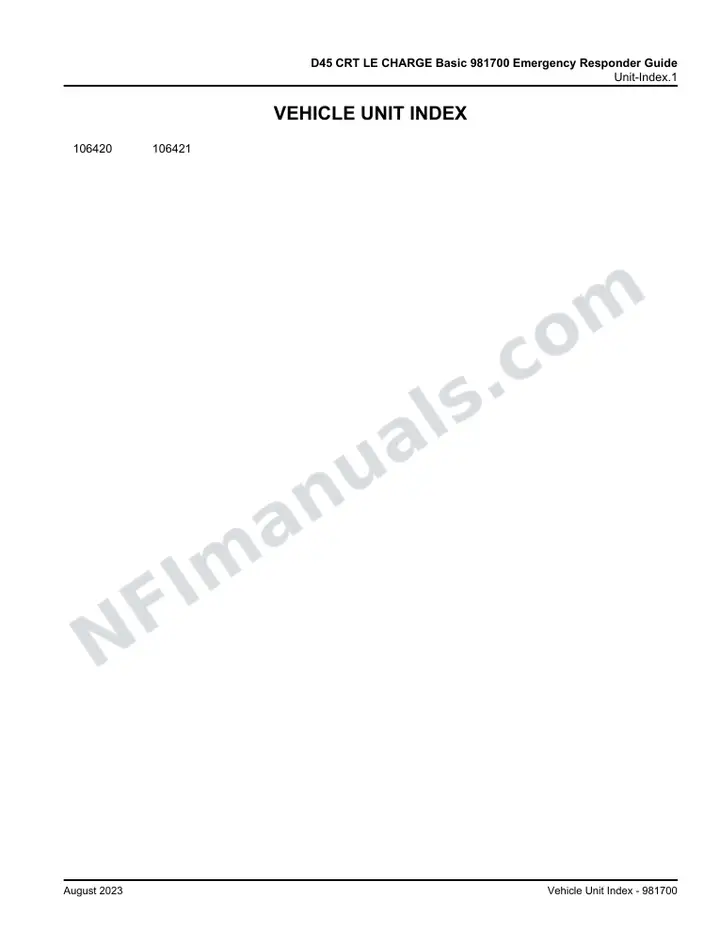 D45 CRT LE CHARGE Basic 981700 Emergency Responder Guide, 2022 for Units 106420, 106421 first-page preview