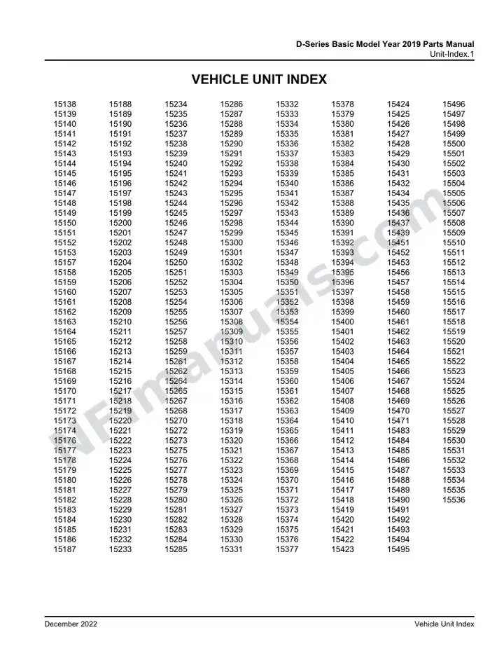 D-Series Basic Model Year 2019 Maintenance Manual, 2019 for Units 15138-15153,15157-15174,15176-15259,15261-15262,15264,15265,15267,15268,15270,15272,15273,15275-15439,15451,15452,15453,15456-15471,15483-15536 first-page preview