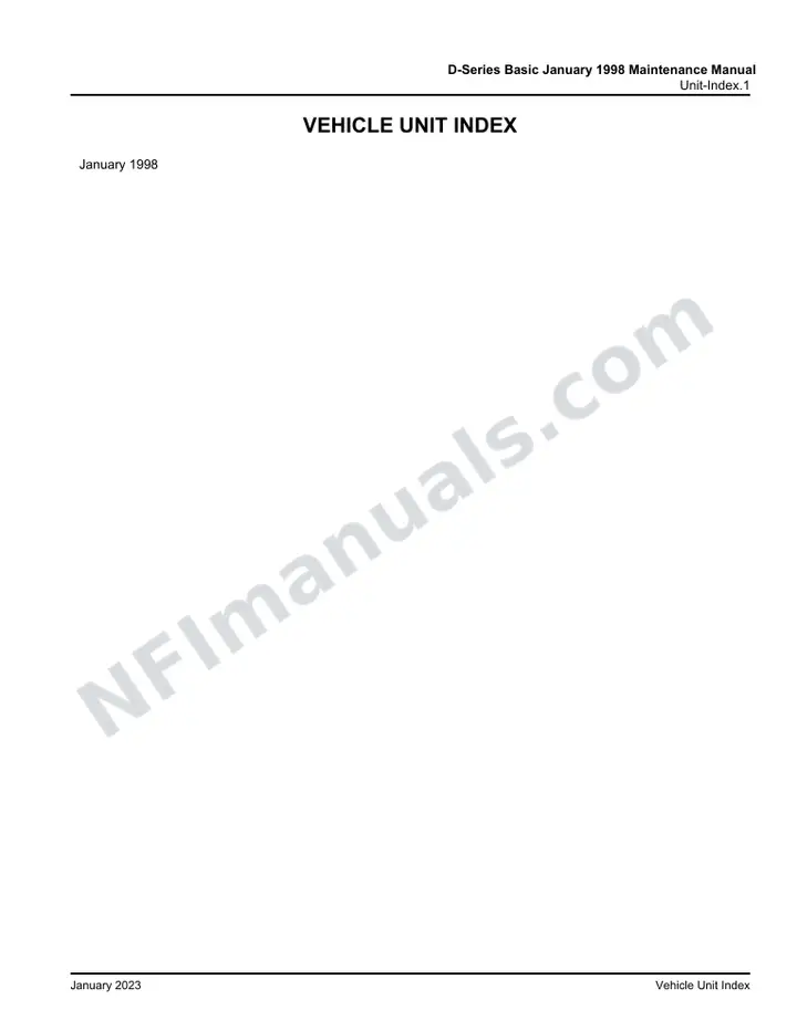 3L-15-925H D-Series Basic January 1998 Maintenance Manual, 1998 for Unit January 1998 first-page preview