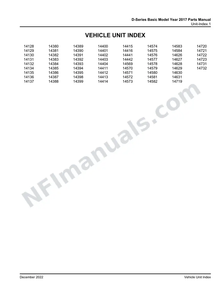 D-Series Basic Model Year 2017 Maintenance Manual, 2016 for Units 14128-14132,14134-14137,14380-14395,14398-14404,14411-14416,14441-14442,14569,14570-14584,14626-14631,14719-14723,14731-14732 first-page preview