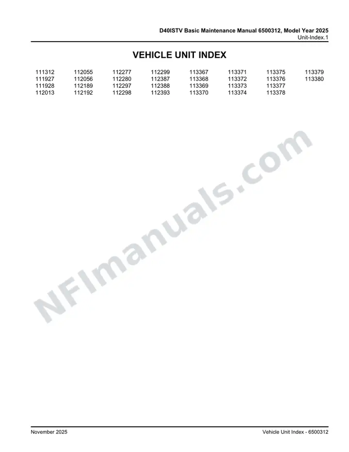 D40ISTV Basic Maintenance Manual 6500312, Model Year 2025 first-page preview