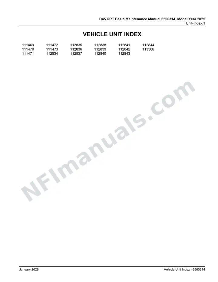 D45 CRT Basic Maintenance Manual 6500314, Model Year 2025 first-page preview