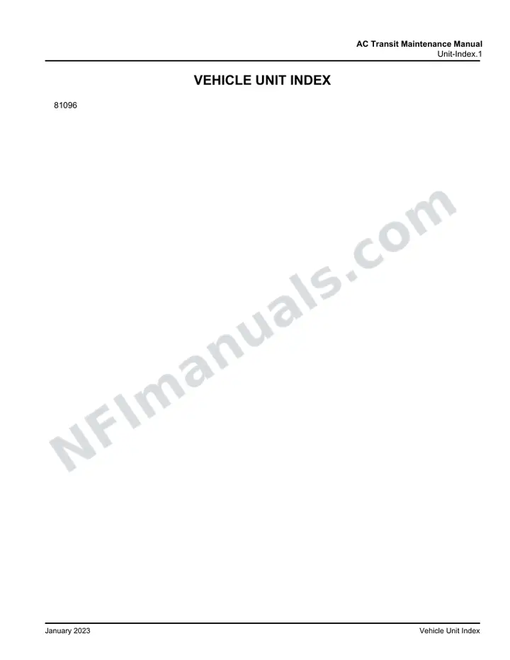 AC Transit Maintenance Manual, 2022 for Unit 81096 first-page preview
