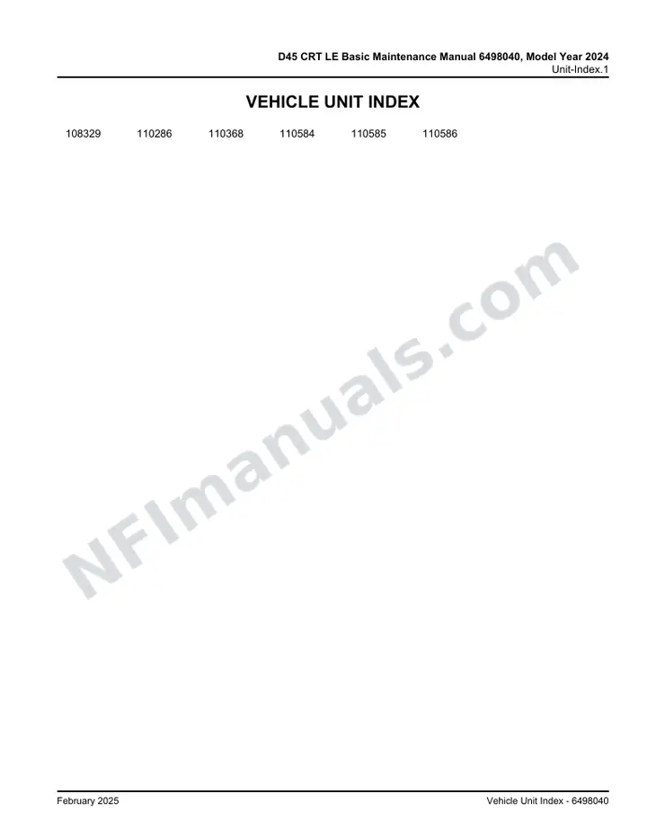 D45 CRT LE Basic Maintenance Manual 6498040, Model Year 2024 first-page preview
