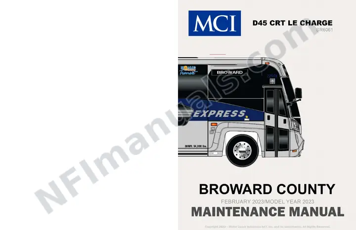 D45 CRT LE CHARGE Broward County SR6061 Maintenance Manual, 2023 for Units 106420-106421 first-page preview