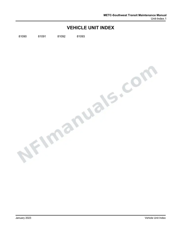 METC-Southwest Transit Maintenance Manual, 2020 for Units 81090-81093 first-page preview