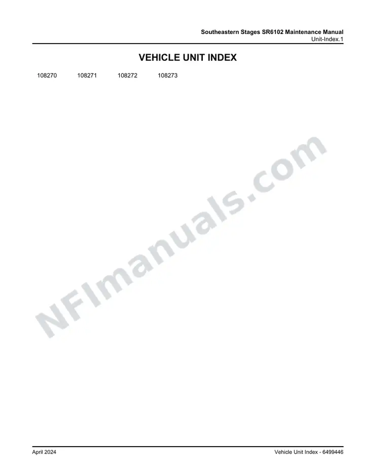 D45 CRT Southeastern Stages SR6102 Maintenance Manual, 2024 for Units 108270-108273 first-page preview