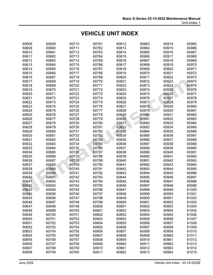 102E Basic E-Series 03-15-2022 Maintenance Manual, 1999 for Units 60001-61930 first-page preview