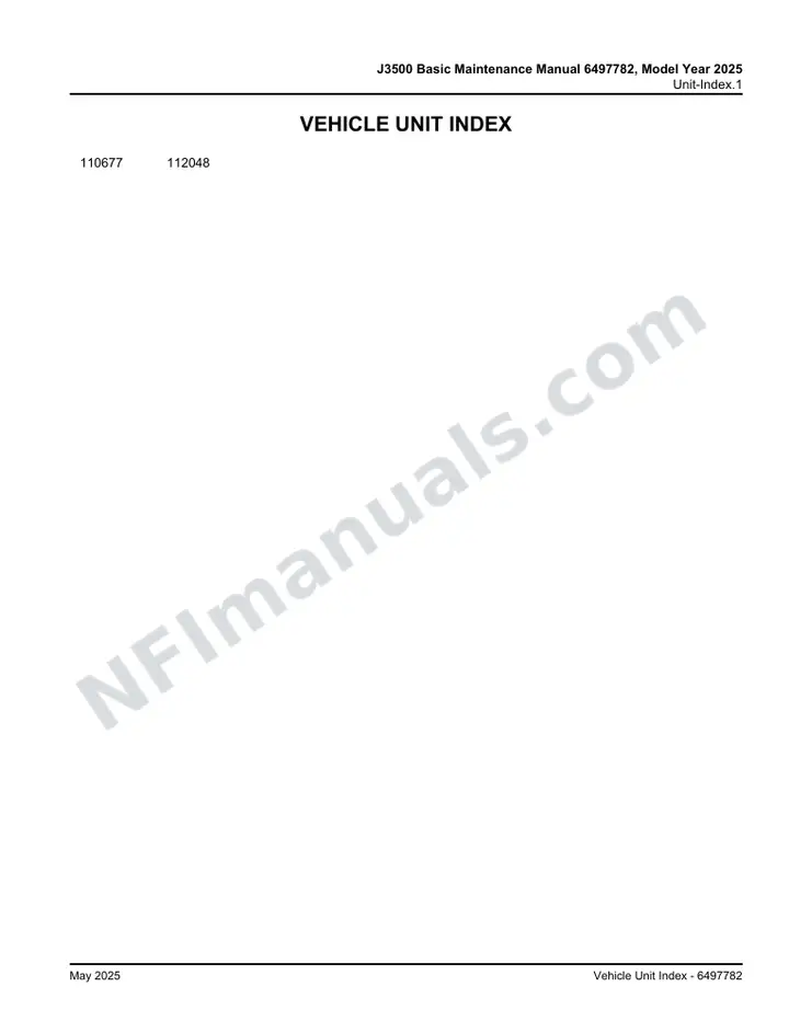J3500 Basic Maintenance Manual 6497782, Model Year 2025 first-page preview