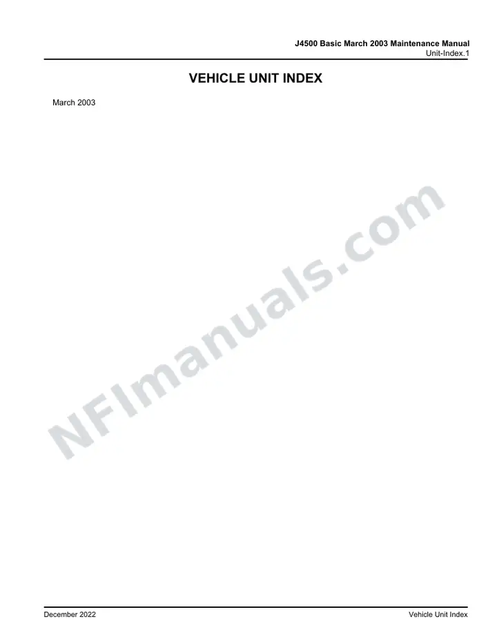 J4500 Basic March 2003 Maintenance Manual, 2003 for Unit March 2003 first-page preview