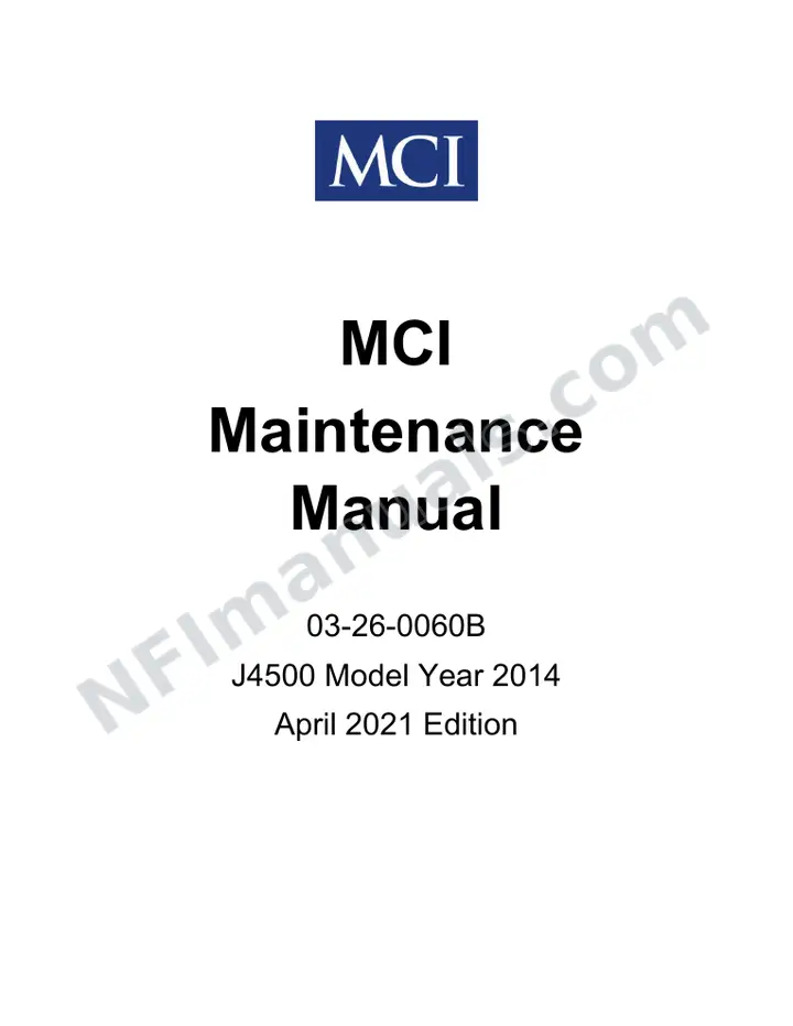 J4500 Basic Model Year 2014 Maintenance Manual, 2021 for Units 66579-66999 first-page preview