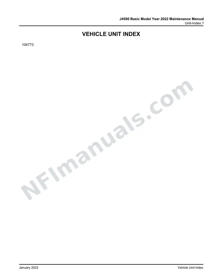 6490177 J4500 Basic Model Year 2022 Maintenance Manual, 2022 for Unit 104773 first-page preview