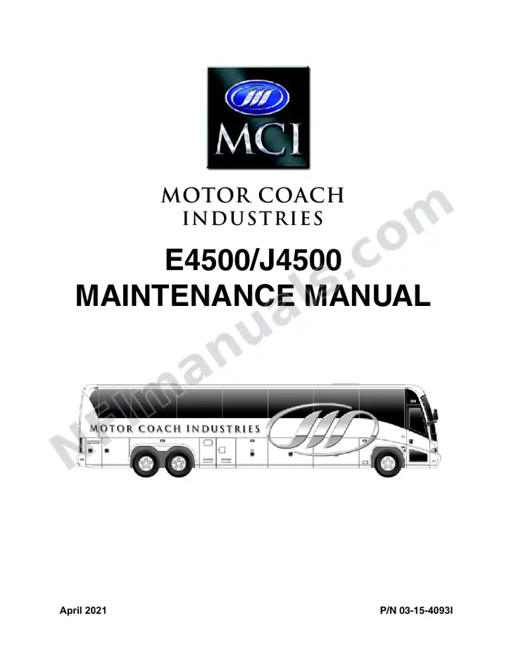 J4500/E4500 Basic Model Year 2012 Maintenance Manual, 2012 for Units 62032-66578 first-page preview