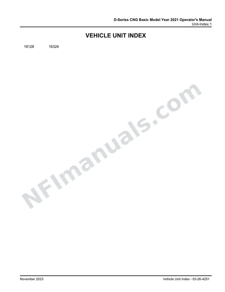 D-Series CNG Basic Model Year 2021 Operator's Manual, 2021 for Units 16128,16324 first-page preview