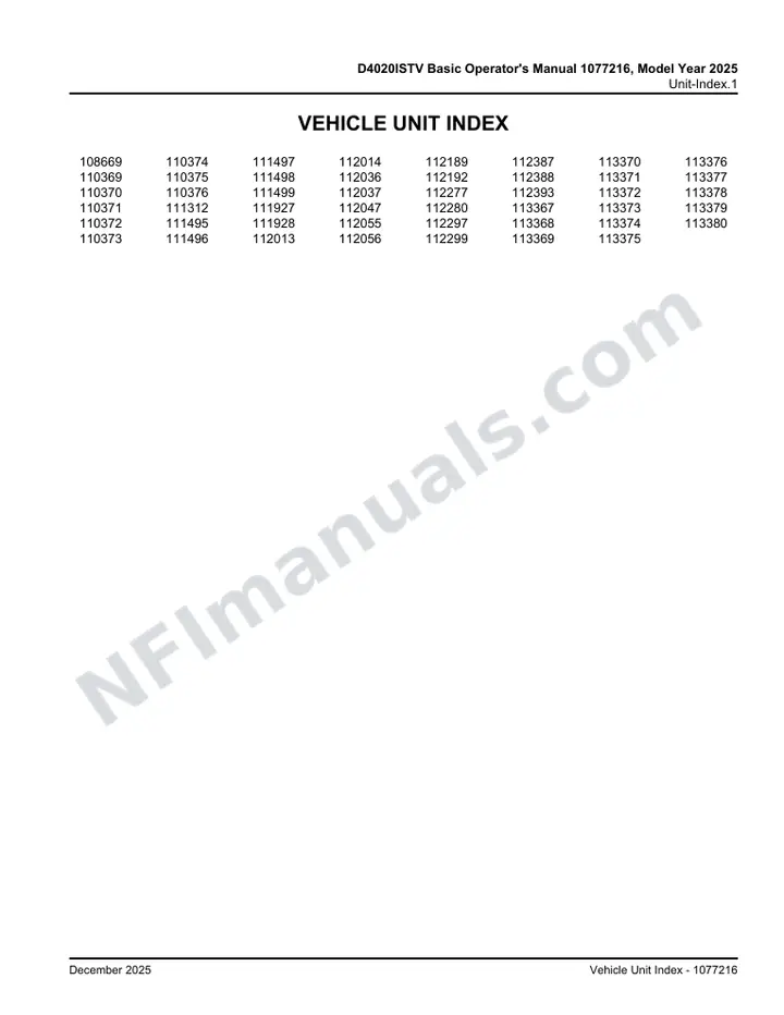 D4020ISTV Basic Operator's Manual 1077216, Model Year 2025 first-page preview