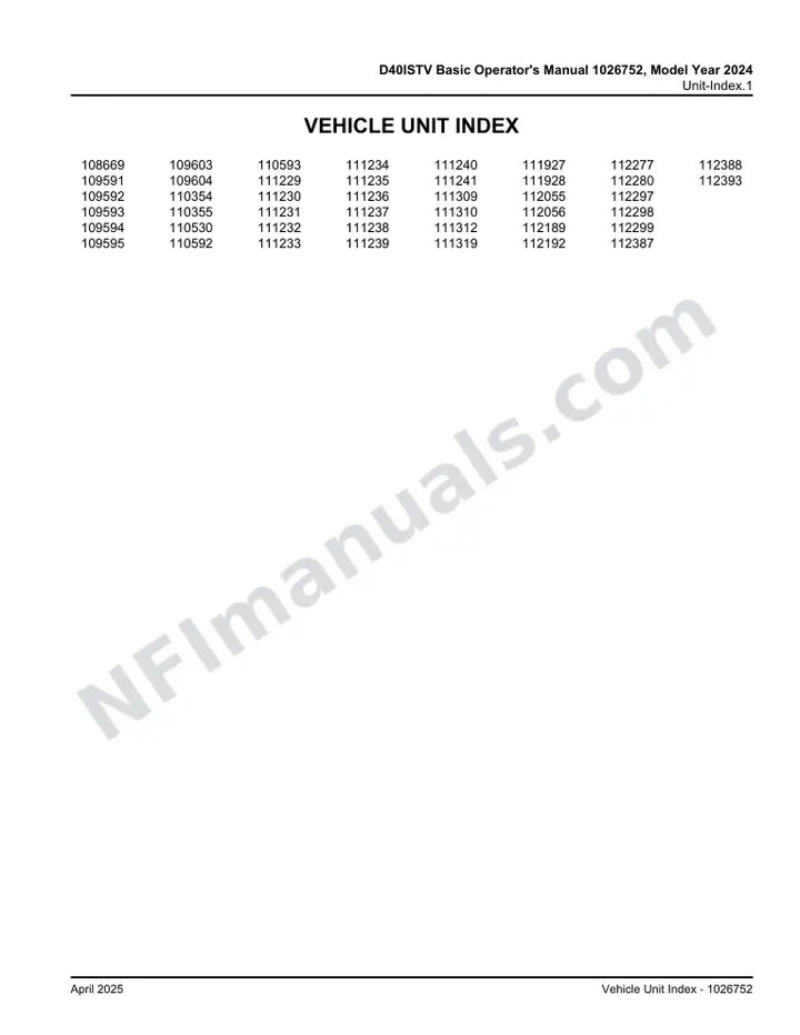 D40ISTV Basic Operator's Manual 1026752, Model Year 2024 first-page preview