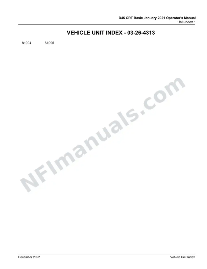 D45 CRT Basic January 2021 Operator's Manual, 2021 for Units 81094,81095 first-page preview