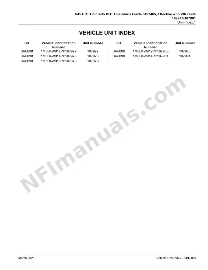 D45 CRT Colorado DOT Operator's Manual, 2023 for Units SR6098, 107977-107981 first-page preview