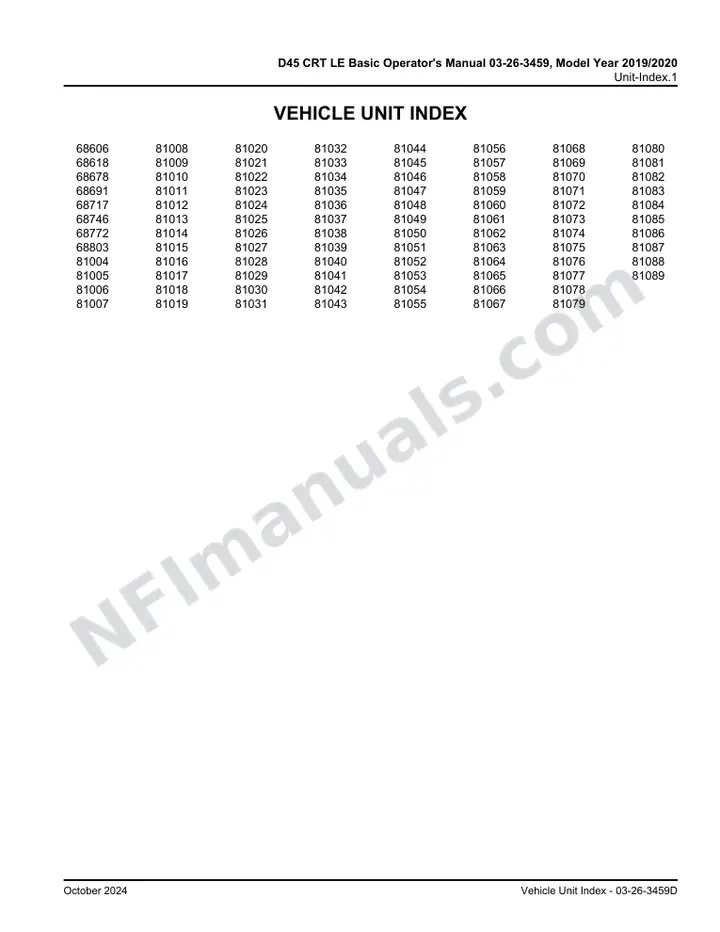 D45 CRT LE Basic Operator's Manual 03-26-3459, Model Year 2019/2020 first-page preview