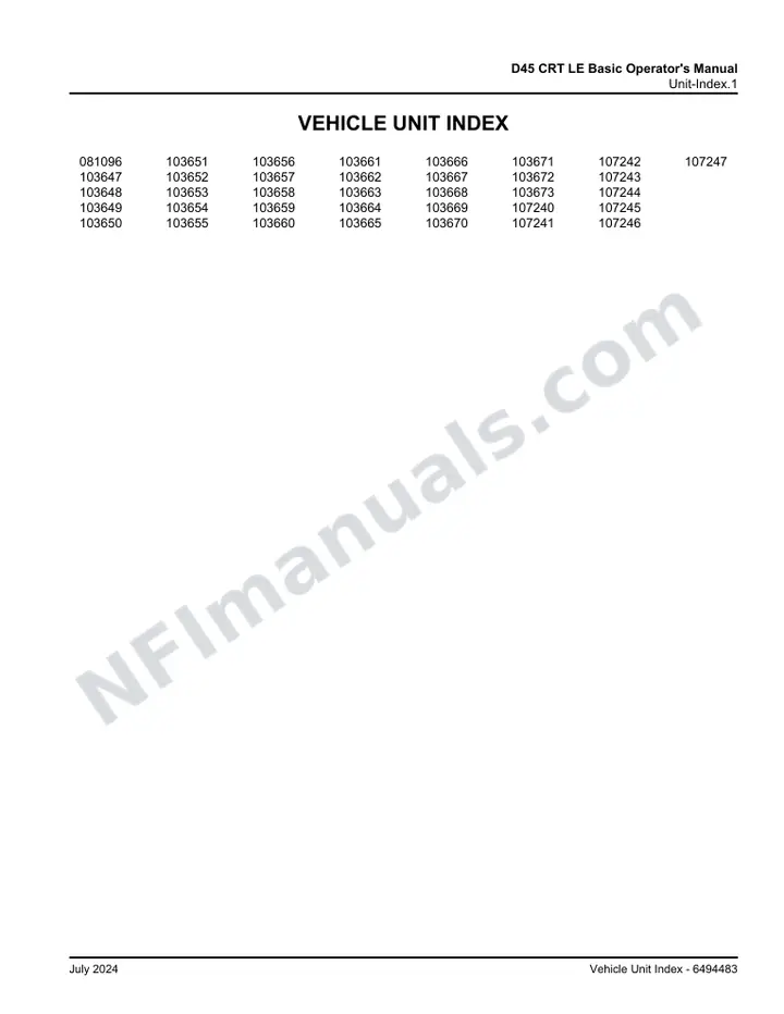 MCI D45 CRT LE Manual Package - Basic Manuals included manual preview