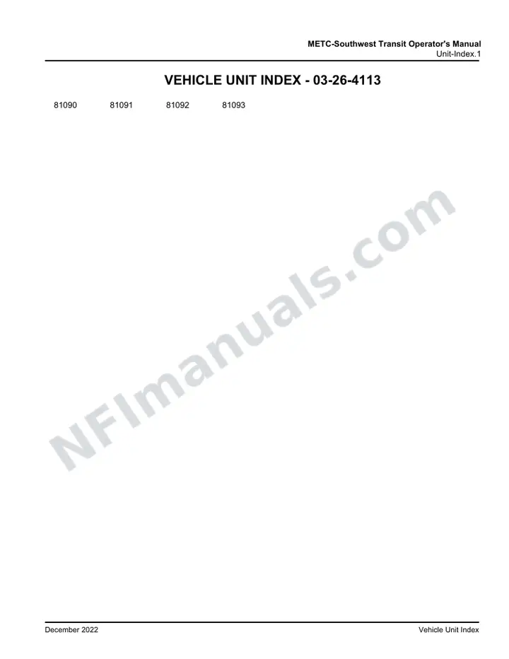 METC-Southwest Transit Operator's Manual, 2020 for Units 81090-81093 first-page preview