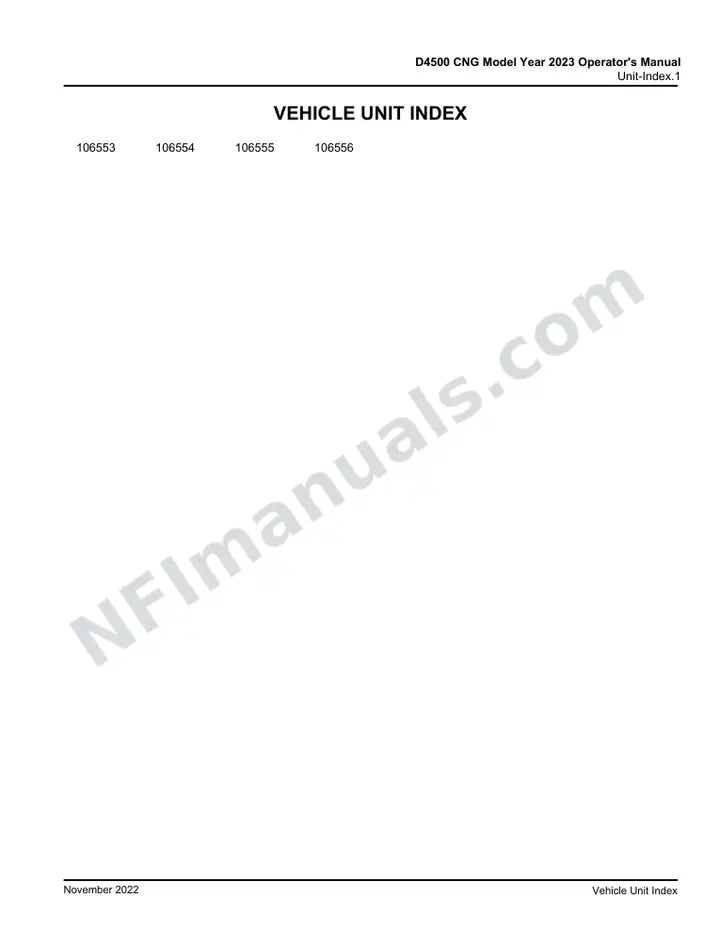 D4500 CNG OPERATORS MANUAL, MODEL YEAR 2023 first-page preview