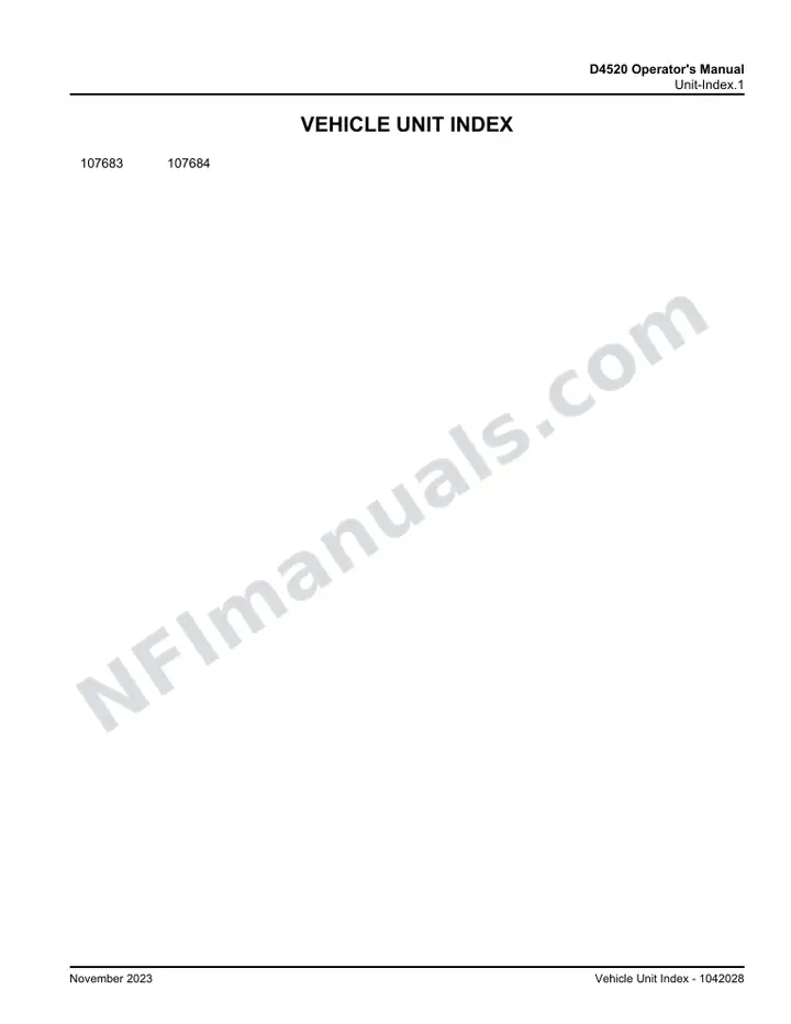 D4520 Basic Operator's Manual, 2023 for Units 107683, 107684 first-page preview