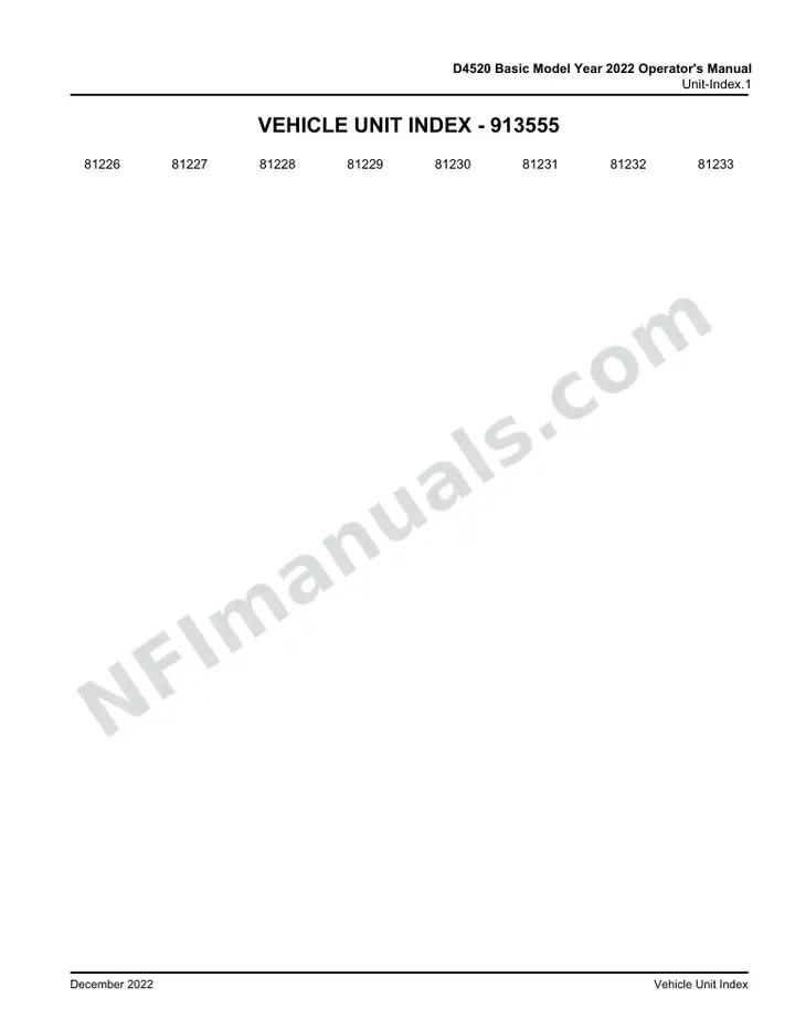 D4520 Basic Model Year 2022 Operator's Manual, 2021 for Units 81226-81233 first-page preview