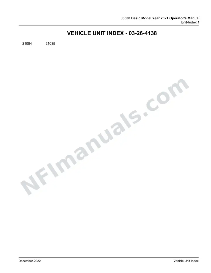 J3500 Basic Model Year 2021 Operator's Manual, 2020 for Units 21084,21085 first-page preview