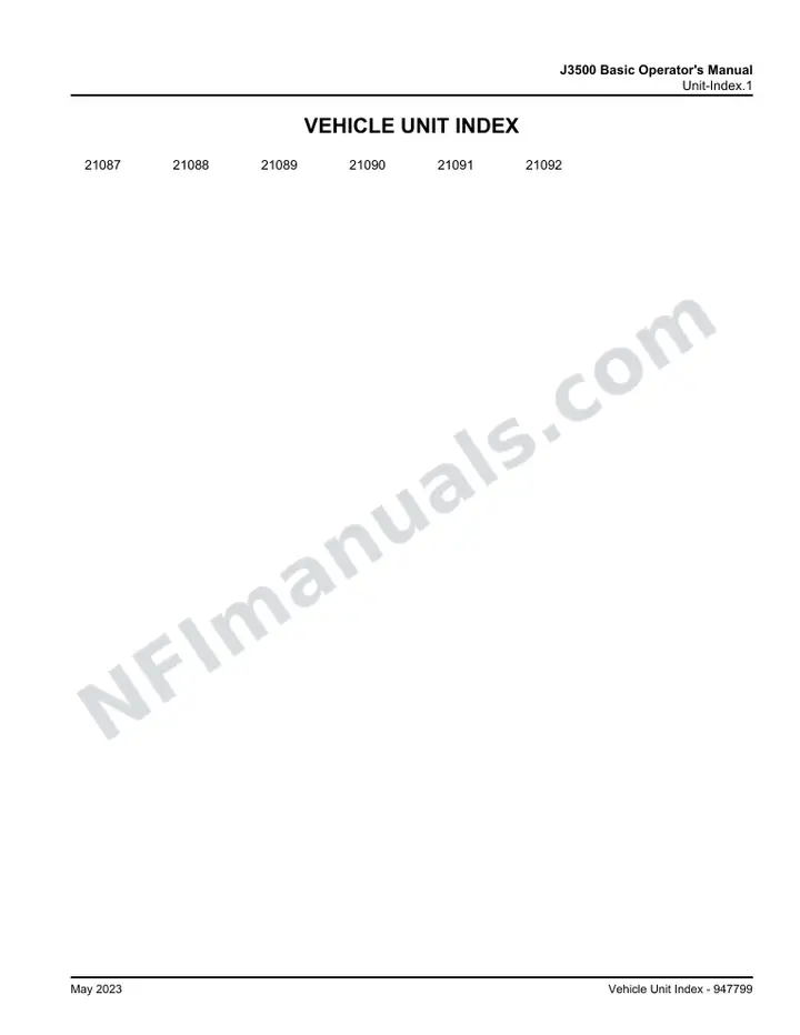 J3500 Basic Operator's Manual, 2022 for Units 21086-21093 first-page preview