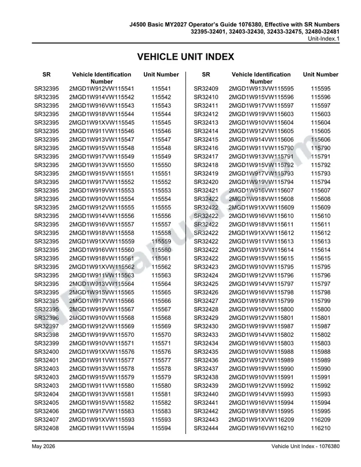 J4500 Basic MY2027 Operator’s Guide 1076380, Effective with VIN Units 115541-115571, 115576-115583, 115593-115597, 115603-115615, 115790-115794 first-page preview