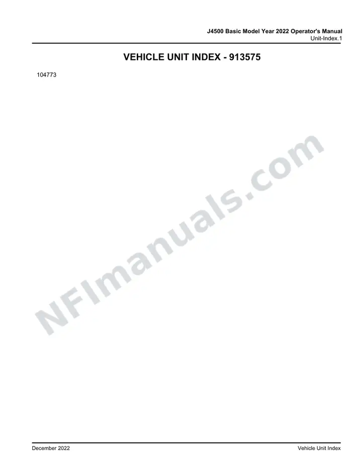 J4500 Basic Model Year 2022 Operator's Manual, 2021 for Unit 104773 first-page preview