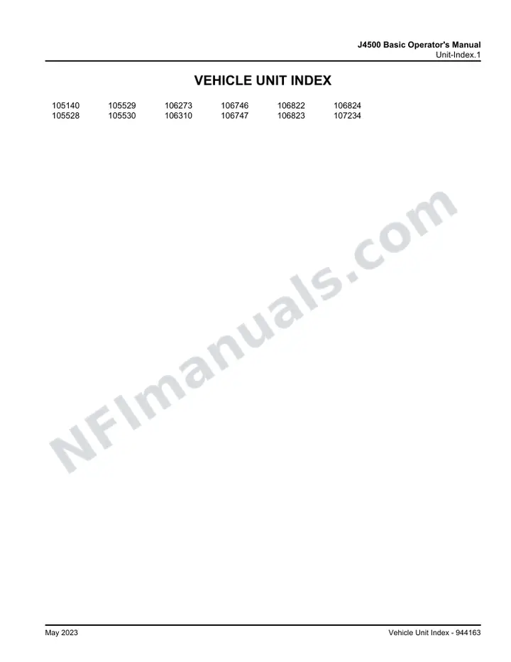 J4500 Basic Operator's Manual, 2022 for Units 105140, 105528-105530, 106273, 106310, 106746, 106747, 106822-106824, 107234 first-page preview