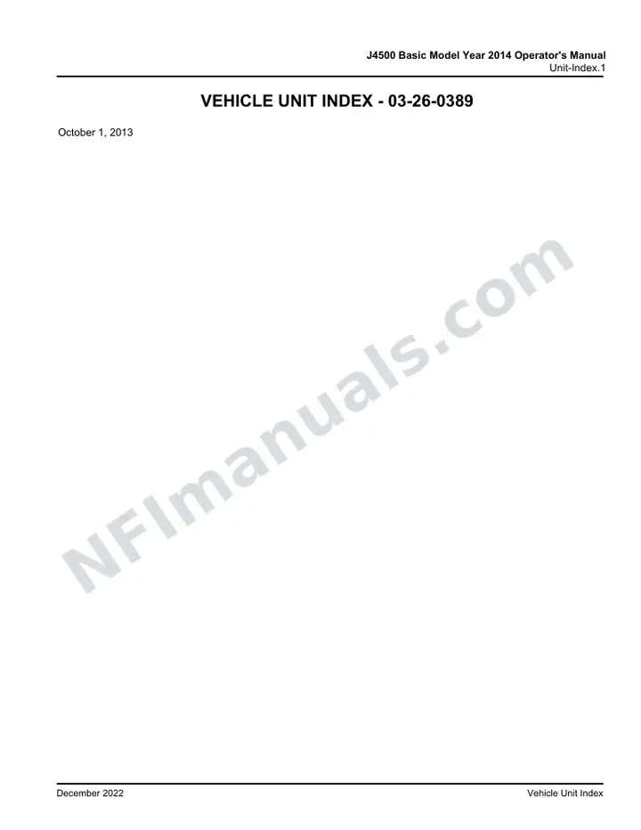 J4500 Basic Model Year 2014 Operator's Manual, 2013 for Unit first-page preview