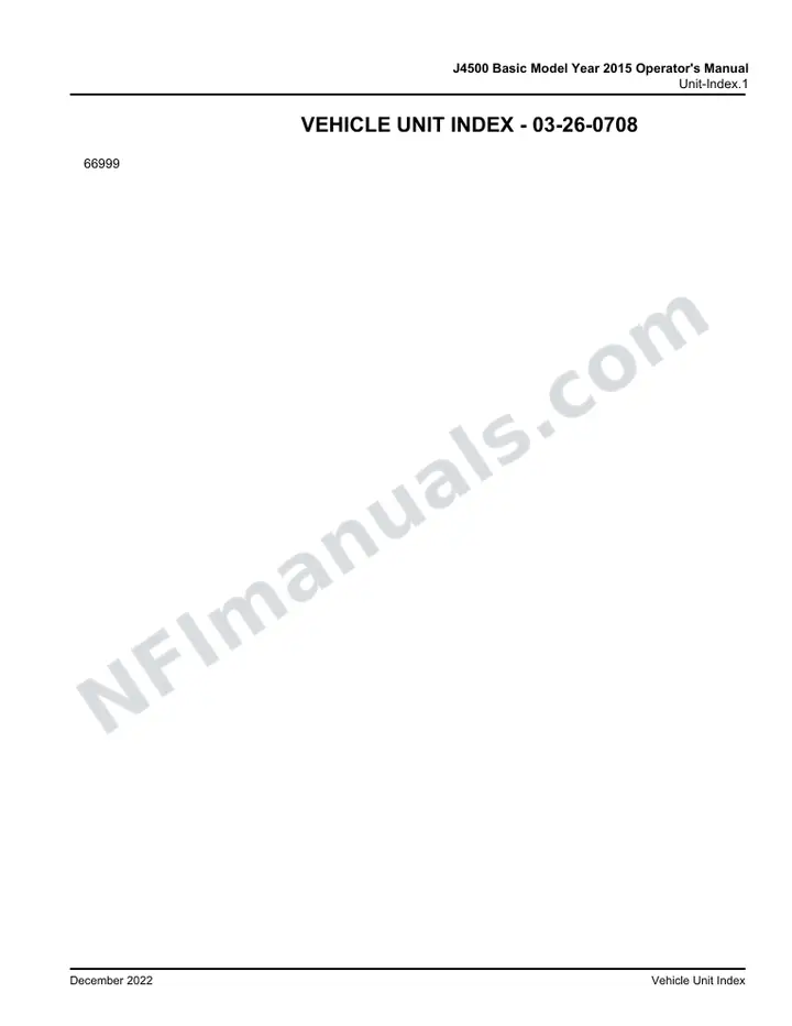 J4500 Basic Model Year 2015 Operator's Manual, 2014 for Unit 66999 first-page preview