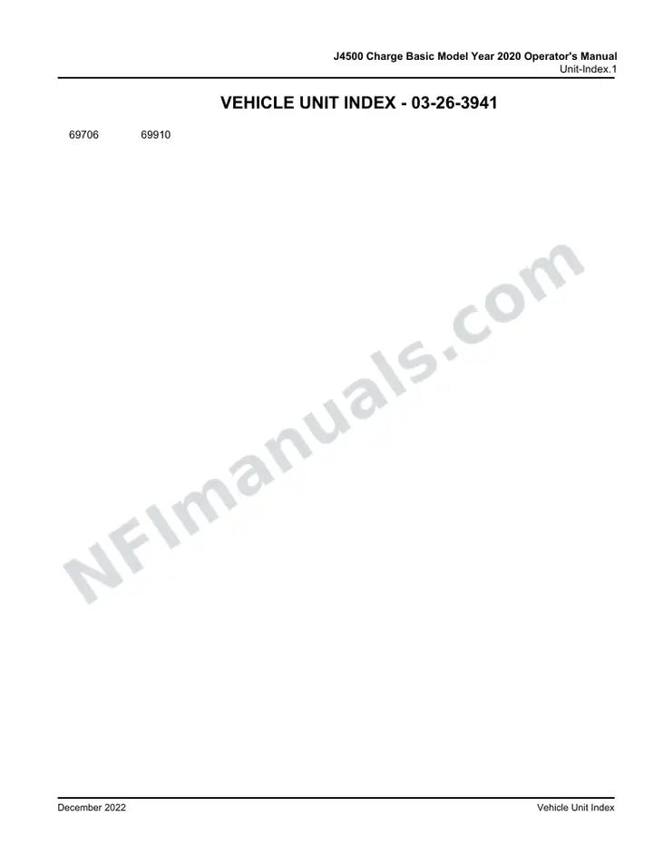 J4500 Charge Basic Model Year 2020 Operator's Manual, 2020 for Units 69706,69910 first-page preview