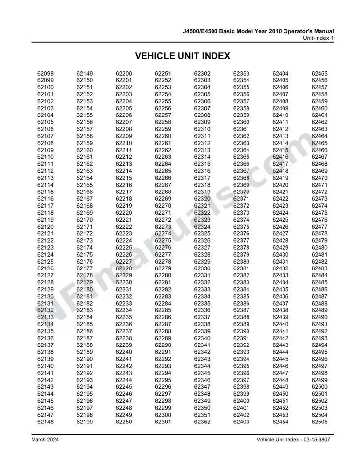 J4500/E4500 Basic Model Year 2010 Operator's Manual, 2003 for Unit first-page preview