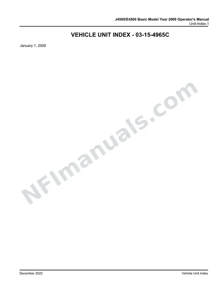 J4500/E4500 Basic Model Year 2009 Operator's Manual, 2009 for Unit first-page preview