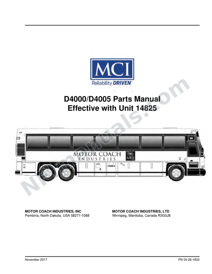 D4000/D4005 Basic 03-26-1833 Parts Manual, 2017 for Units 14825-15442 first-page preview