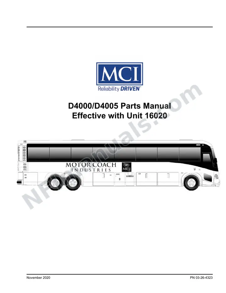 D4000/D4005 Basic 03-26-4323 Parts Manual, 2020 for Units 16020-16029 first-page preview