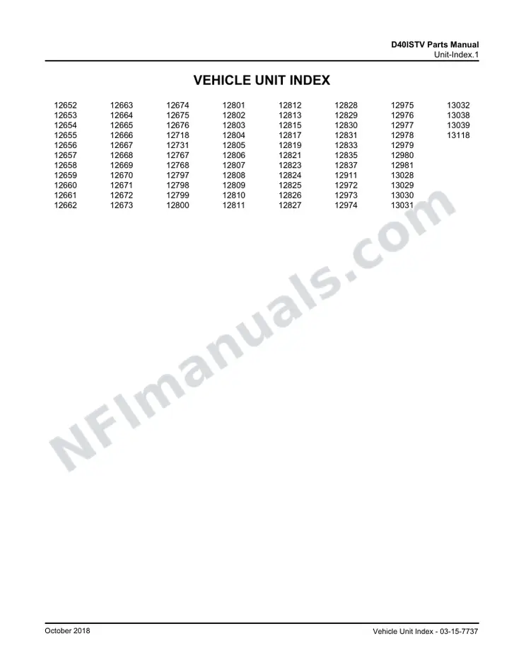 D40ISTV Basic Parts Manual 03 15 7737B, Model Year 2012 first-page preview