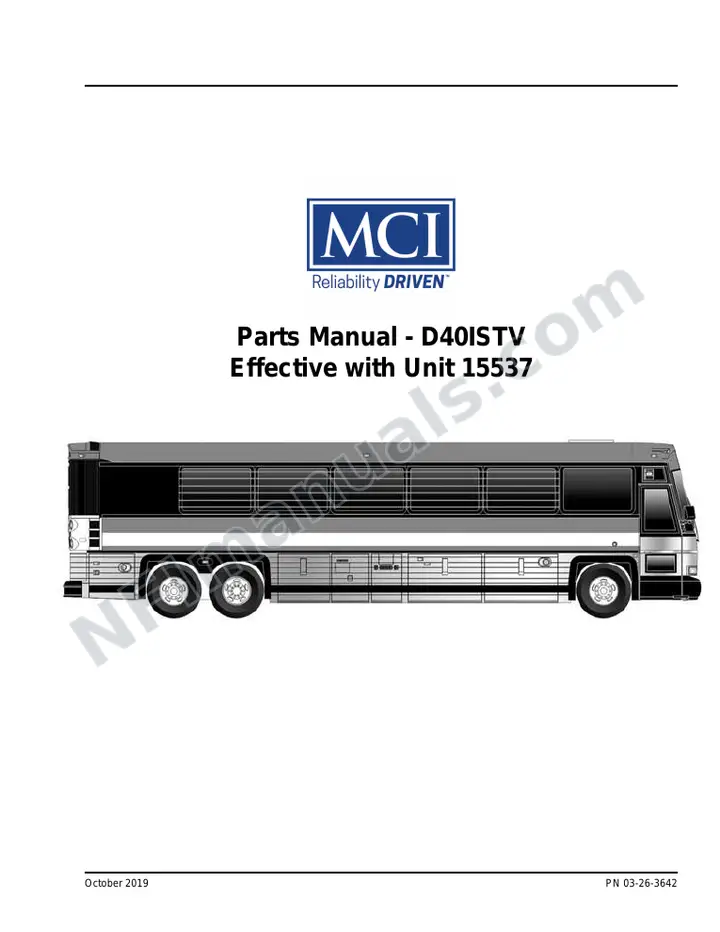 D4000 ISTV D-COACH MODEL YEAR 2020 D40ISTV Parts Manual, 2019 for Units 15537-15547 first-page preview