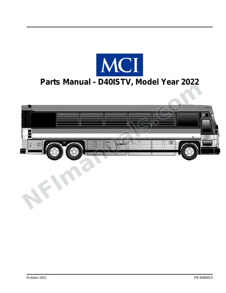 D40ISTV Basic 6490013 Parts Manual, 2021 for Units 16414, 16463, 16464, 16465, 16466, 16586, 16587, 16588, 16603, 16613 first-page preview