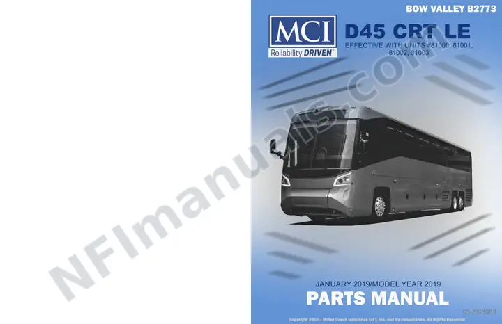 D45 CRT LE Bow Valley, 03-26-3090 Parts Manual, 2019 for Units 81000-81003 first-page preview